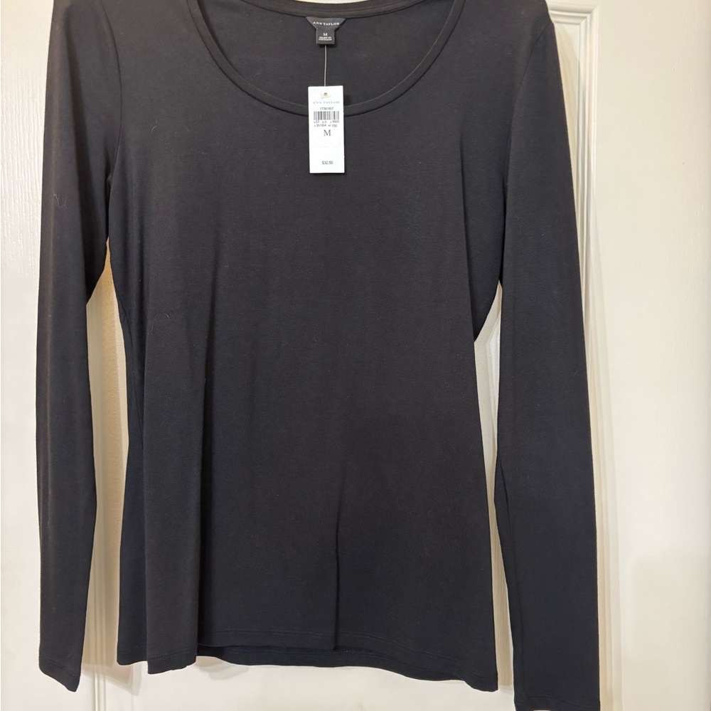 Ann Taylor Classic Black Long Sleeve Top